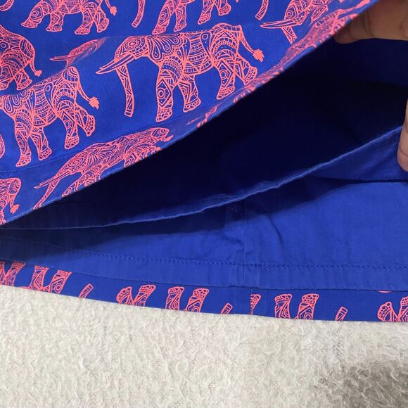 Hatley Womens Knee Skirt Size 6 Cotton Graphic Elephant Print Pink‎ Blue - Picture 11 of 13